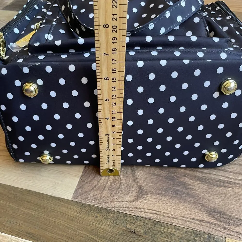 JuJuBe BFF Convertible Diaper Bag The Duchess Black White Polka Dot